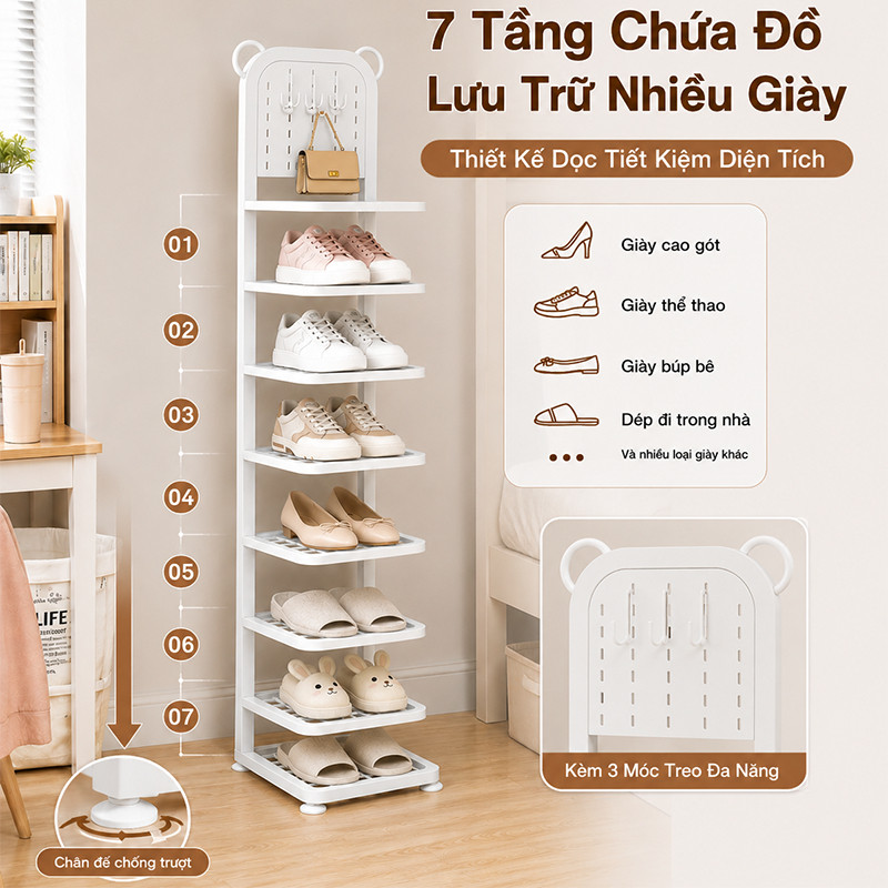 𝐎𝐥𝐢𝐟𝐞 Kệ Để Giày Dép Có Thể Gập Lại Kệ Giày Dép Nhiều Tầng Kệ Dép Nhỏ Gọn Giá Để Giày Dép Tiết Kiệm Không Gian