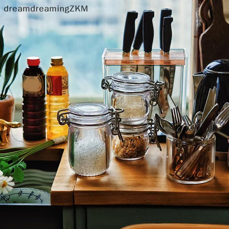 [dreamdreaming] 2 Cái / bộ Nhà Búp Bê Thu Nhỏ Trong Suốt Bảo Quản Bình Kín Mô Hình Bể Chứa Lọ Nhỏ Chúc Bình Trang Trí Nhà Bếp [zkm]