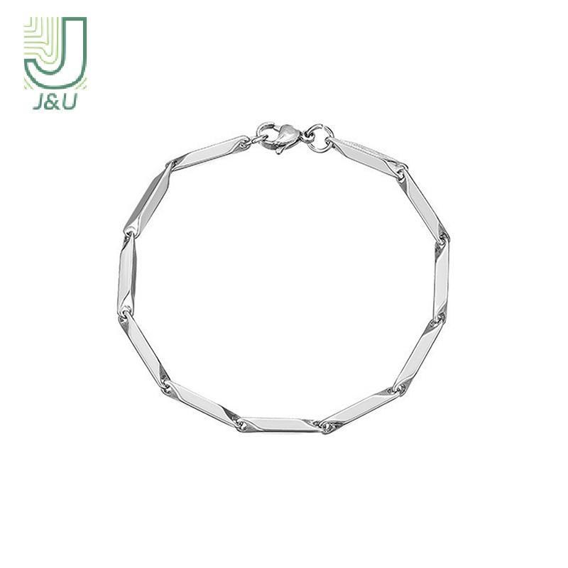 J & U Punk Vintage - Lắc Tay Xoắn Dệt, Vòng Tay Thép Titan Hợp Thời Trang