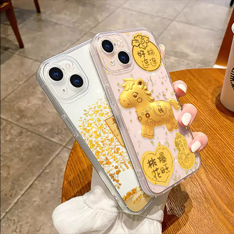 Ốp Lưng Ngựa May Mắn Năm Mới 2026 Cho RENO 14F 13F 12F 11F 11 12 14 PRO 10 6 Lite OPPO A2 A1 A3 A5 A6 PRO A3X A5X A60 A79 A78 A98 Bìa Mềm Trong Suốt