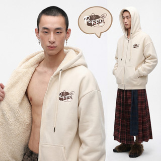Áo nỉ nam lambswool phong cách Harajuku có mũ trùm đầu