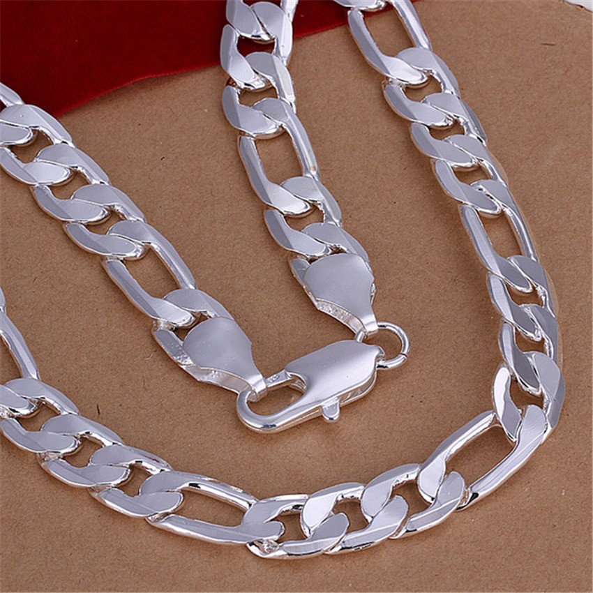 Vòng cổ bạc 925 cổ điển cho nam, đường kính 12mm, dây từ 18 đến 30 inch - Trang sức thời trang