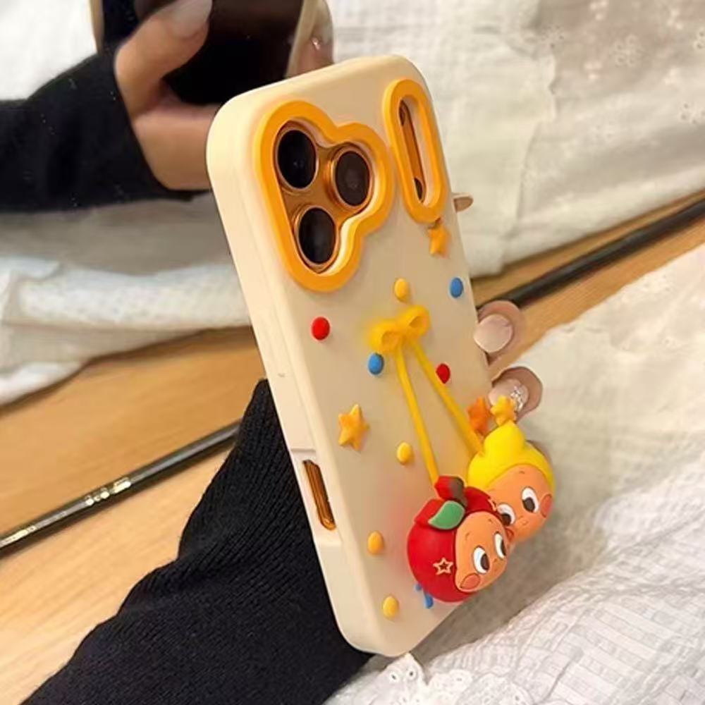 Ốp Điện Thoại Ngôi Sao Ba Chiều Thích Hợp Cho iPhone17ProMax Ốp Điện Thoại Mặt Dây Chuyền Thích Hợp Cho iPhone16pro Silicone 15 Mềm 14 Chống Sốc 13 12
