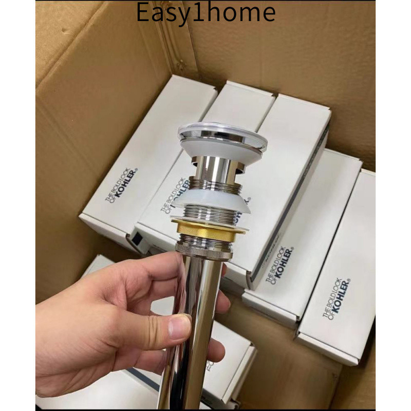 Phụ kiện thoát nước bật lên lớn Kohler K-R7120T, chậu gốm chống mùi, màu bạc/đen/vàng