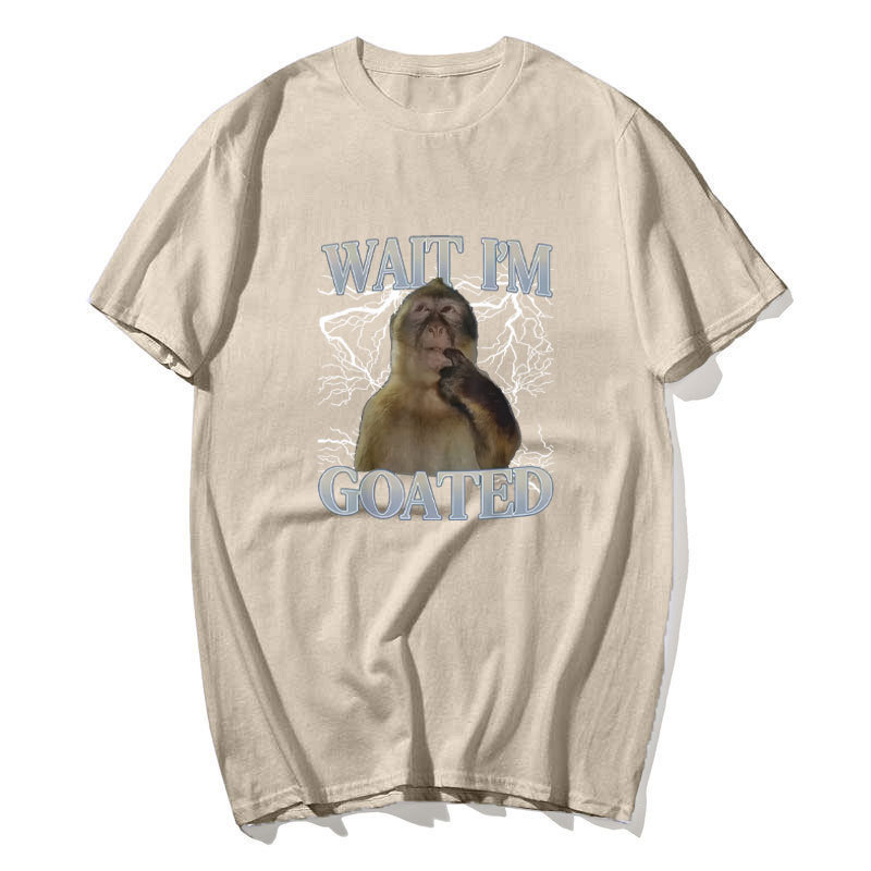 Áo sơ mi tay ngắn nam nữ, họa tiết meme khỉ ngộ nghĩnh, 100% cotton