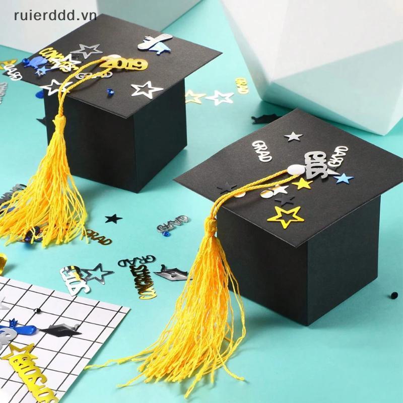 # ruierdd # Mũ tốt nghiệp Hộp quà kẹo kèm đồ dùng ủng hộ dự tiệc cho đồ trang trí tốt nghiệp dành cho sinh viên.