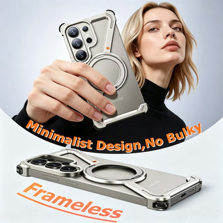 Hình chữ Z cho Samsung Galaxy S26 Ultra Z Fold 7 6 5 S25 S24 Ốp điện thoại Vỏ bảo vệ kim loại không khung 360°Xoay từ tính Vỏ chống sốc