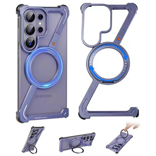 Hình chữ Z cho Samsung Galaxy S26 Ultra Z Fold 7 6 5 S25 S24 Ốp điện thoại Vỏ bảo vệ kim loại không khung 360°Xoay từ tính Vỏ chống sốc