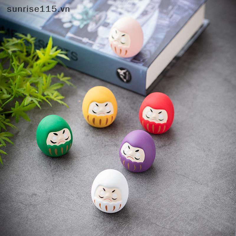 SSVN Gốm sứ Nhật Bản Daruma Tượng Daruma Tumbler Thủ công Luy Fortune Trang trí Phong cảnh Búp bê Daruma Phong thủy Quà tặng trang trí nội thất.