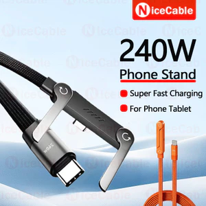 Cáp dữ liệu sạc siêu nhanh PD240W Type C sang Type C có thể gập lại 360° Xoay 90° Cáp dữ liệu sạc thiết kế khuỷu tay cho máy tính bảng điện thoại