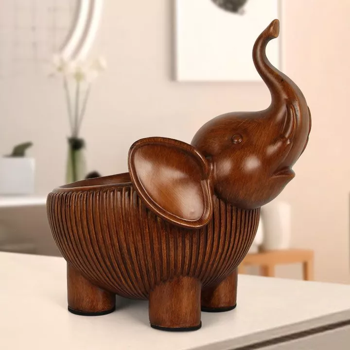 Khay Đựng Đồ Hình Voi Tượng Decor Phong Thủy đồ trang trí phòng khách decor vintage retro đồ decor phòng khách đồ trang trí để bàn bàn làm việc đồ trang trí nhà