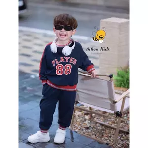 Bộ quần THU ĐÔNG THỂ THAO PLAYER 88 cho bé trai, Bộ quần áo dài tay chất cotton mềm mại cho bé