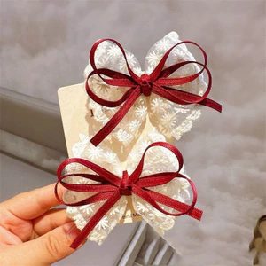 Dễ Thương Nơ Thắt Nơ Kẹp Tóc Cho Bé Gái Bé Tập Đi Trẻ Em Thời Trang Mũ Phụ Kiện Co Giãn