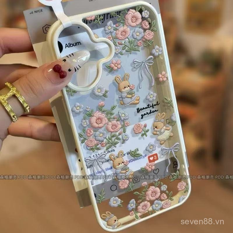 Ốp Điện Thoại Thích Hợp Cho iPhone 7 8 X XS XR XSMAX 11 12 13 14 15 16 17 Pro max Plus Air Rabbit Flower Vỏ Bảo Vệ Chống Sốc Bao Gồm Tất Cả K7Z8