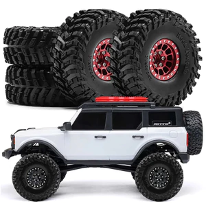4 63.5mm Nhôm 1.0 "Beadlock Bánh Xe Vành & Lốp Cho 1 / 24 1 / 18 Trục SCX24 AX24 TRX4M FCX24 RC Xe Bánh Xích Xe Nâng Cấp Phần