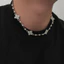Vòng cổ Choker Unisex Clover Zircon - Hợp kim mạ bạc - Bùa hoa đá - Có thể điều chỉnh 41-50cm - Trang sức dạo phố hợp thời trang