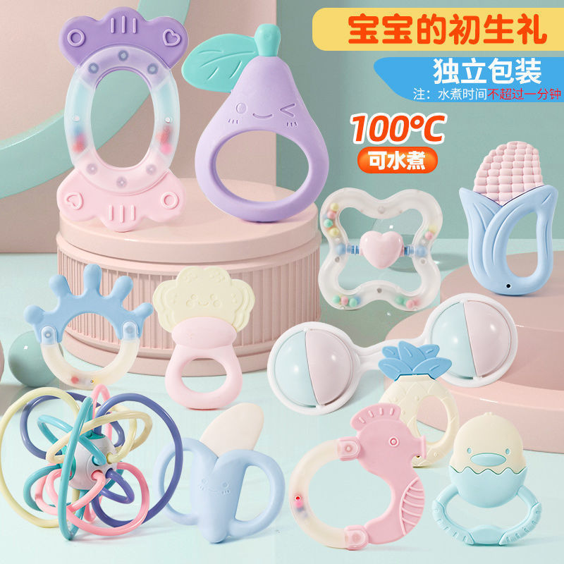 Chuông lục lạc cho bé sơ sinh 0-6 tháng Giáo dục cho bé Giáo dục sớm Tay cầm Huấn luyện viên nhai Đồ chơi