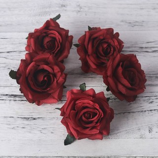 [BÁN] 5 Chiếc Hoa Nhân Tạo Lụa Đầu Hoa Hồng Hoa Hồng Giả DIY Bó Hoa Cưới Trang Trí Nhà Tiệc Cô Dâu Phụ Kiện Thực Tế Vintage Mộc Mạc Thẩm Mỹ Sổ Lưu Niệm Đạo Cụ Chụp Ảnh