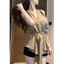 Áo Vest Không Tay VN, Thiết Kế Du Lịch Pháp, Thắt Lưng Skinny, Phong Cách Nữ, Phong Cách Mới Mùa Hè 2025, Ngoại Hình Trẻ Trung Dễ Thương.