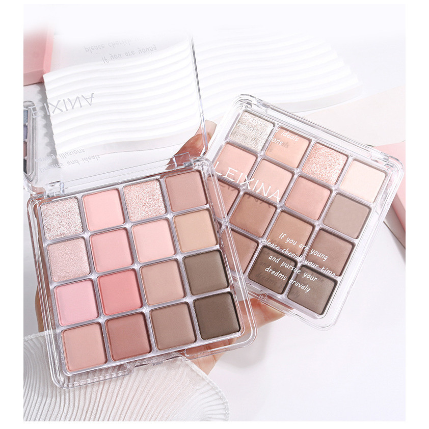 Resina 16 Màu Sunset Magic Eyeshadow Palette Pearlescent Matte Earth Color Fine Shining Pink Blush 15g