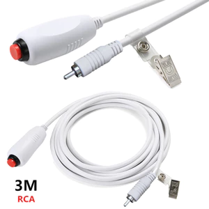 Cáp gọi y tá RCA, 3 mét, Đầu nối Phono, Nút gọi khẩn cấp có kẹp ga trải giường, cho giường bệnh viện, Nhà điều dưỡng, Chăm sóc người cao tuổi, Phòng khám