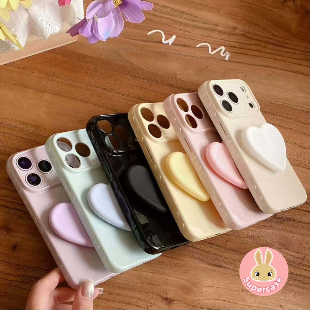 Ốp Điện Thoại Tình Yêu 3D Bên Dễ Thương Cho OPPO Find X9 Ultra X9S X8S + X8 Pro X7 F31 F29 F21 F21S Pro Plus 5G Vỏ Sang Trọng Trái Tim Đứng Màu Kẹo Vỏ Mềm Chống Sốc