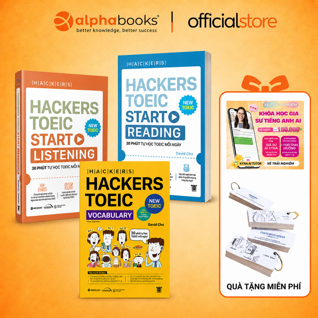 Sách – Combo Hackers TOEIC Vocabulary + Reading + Listening – Học TOEIC Bài Bản, Có Lời Giải (gamma)