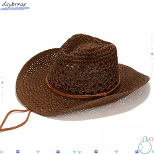 Mũ cao bồi DAYBREAK, Mũ rơm vành rộng vòm, Mũ đi biển rỗng thủ công thời trang