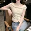 Áo sơ mi ve áo búp bê hẹp kiểu Pháp dành cho nữ Mùa hè Phong cách mới Phong cách Hàn Quốc thon gọn hơn Nhìn phù hợp