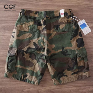 Quần short bảo hộ lao động nam Quần crop thẳng dáng rộng thông thường nhiều túi