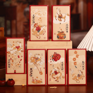 ASDFGER 6 Chiếc Phong Bì Màu Đỏ, Thiết Kế Truyền Thống Chất Liệu Giấy Túi Tiền May Mắn, Thiết Kế Sáng Tạo Phước Lành Từ Kích Thước Lớn Phong Cách Trung Hoa Màu Đỏ Gói Năm Lễ Kỷ Niệm