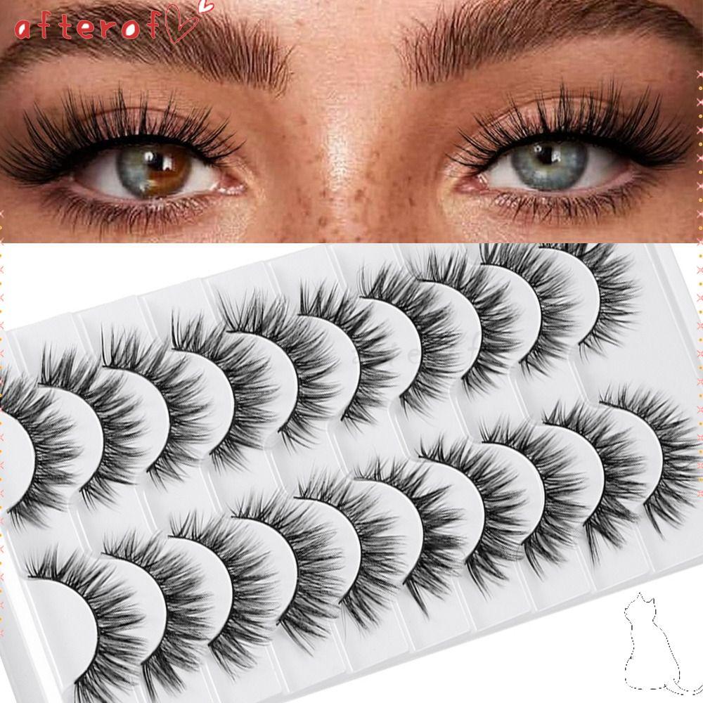 AFTEROF Faux Mink Lash, Lông mi giả thủ công không tàn nhẫn, Làm đẹp Full Strip Natrual Long Eye Dụng cụ trang điểm Eye Lash Extension