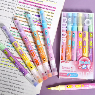 6 / 12 Chiếc Highlighter Hai Đầu Đổi Màu Bút Xếp Màu Highlighter Dành Cho Học Sinh Trường Đồ Dùng Văn Phòng