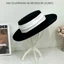 DUSKGLOW Top Hat dành cho nữ, Mũ nỉ phẳng thanh lịch trang trọng, Vành rộng ấm áp Cổ điển Fedoras Mũ phụ kiện váy