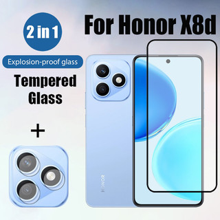 Kính cường lực bảo vệ màn hình 2 trong 1 Honor X8d cho Honor X9d X7d X5c X7c X6b X8b X7b X8c X5b Plus X6c 5G 4G có ống kính máy ảnh