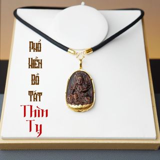 ComBo Mặt Trầm Hương  và Dây Dù 2 Đốt Bọc Vàng 8K - Trầm Hương Yên Lộc - Tặng kèm Hộp VIP