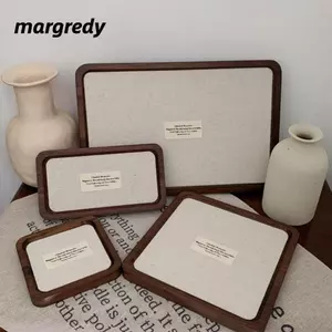 Khay đựng đồ trang sức bằng gỗ MARGREDY, Thiết kế cổ điển Khay trưng bày trang sức phong cách tối giản, Giá đỡ vòng cổ Chất liệu bằng gỗ nguyên khối Màu trưng bày khay gỗ nguyên khối