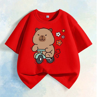 Áo thun nam bé trai in xe buýt Capybara, phong cách năng động, mặc ngoài hoặc trong
