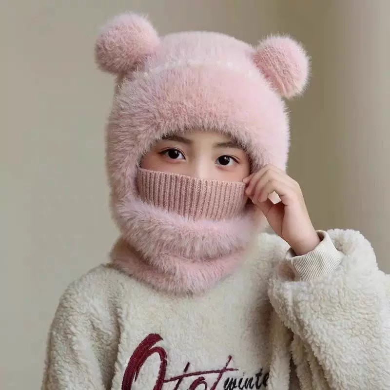 Mũ Len Trùm Đầu Cho Bé – Giữ Ấm Cổ, Chống Gió, Bảo Vệ Tai Mùa Đông DINO