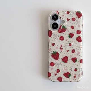 Ốp Điện Thoại Thích Hợp Cho iPhone Polka Dot Strawberry iPhone17 / 16 / 15 / 14 / 13pro Vỏ Điện Thoại 12 Hai Lớp 11 Vỏ Cứng XS / XR Vỏ Bảo Vệ Chấm Bi Bán Chạy PL64