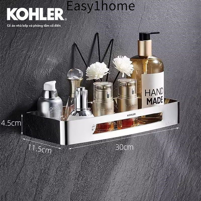 【 KOHLER 】Kệ phòng tắm bằng thép không gỉ 304 cổ điển cho bếp và phòng tắm, gắn tường, giỏ hình tam giác một/two lớp, gi