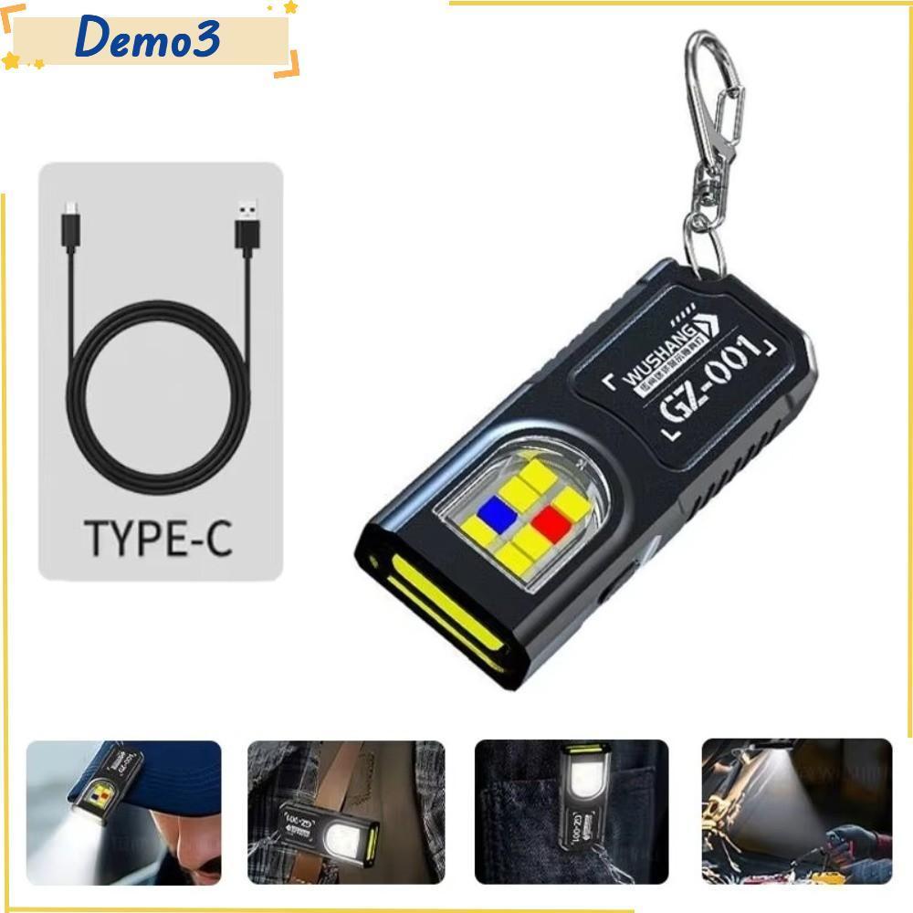 ĐÈN PIN ĐA CHỨC NĂNG - Đèn Pin Móc Khóa USB Sạc Được Độ Sáng Cao Mini Chống Nước Đi Bộ Cắm Trại