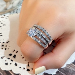 Nhẫn bạc S925 zircon đơn giản, phù hợp làm quà tặng cho nữ