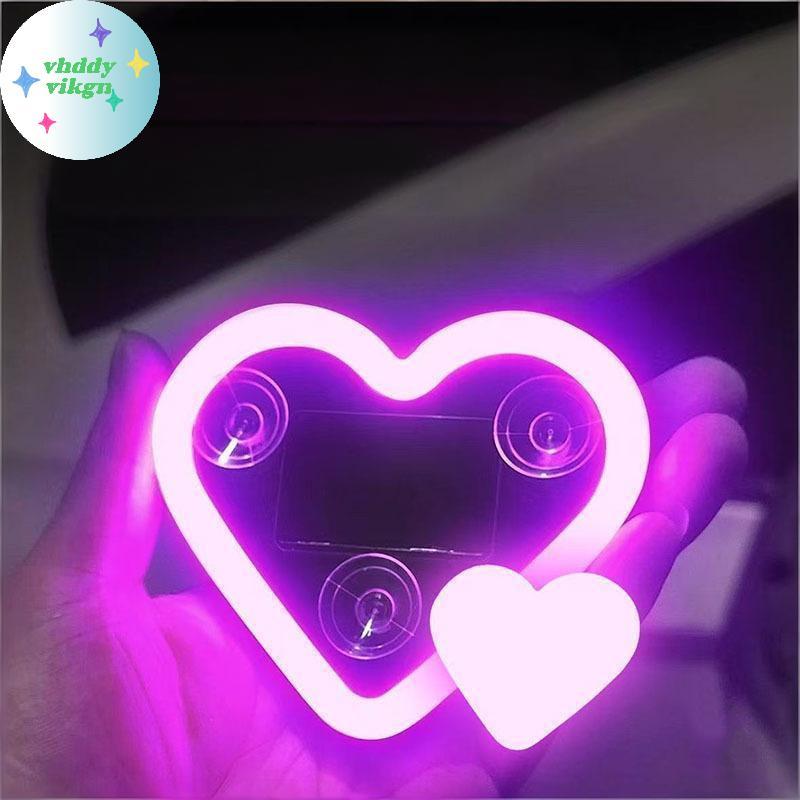 VHDD Đèn LED Neon chạy bằng năng lượng mặt trời 12V Đèn dải linh hoạt chống nước hình trái tim để chiếu sáng tâm trạng tự động VN