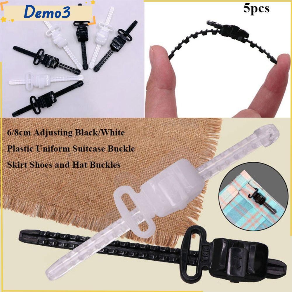 [DEMO3] 5 Kẹp Điều Chỉnh, Đồng Phục Nhựa 6 / 8cm Đen / Trắng, Phụ Kiện Hành Lý Khóa Vali
