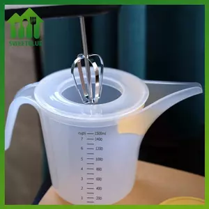 SWEET 1500ml Dung Tích Lớn Tốt Nghiệp Cốc Đo Nhựa Rõ Ràng Nướng Cốc Đo Cân Có Nắp Hộ Gia Đình Cốc Nướng Bếp n