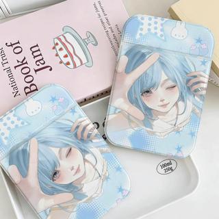 Gương gấp họa tiết cô gái anime, gương trang điểm xinh xắn