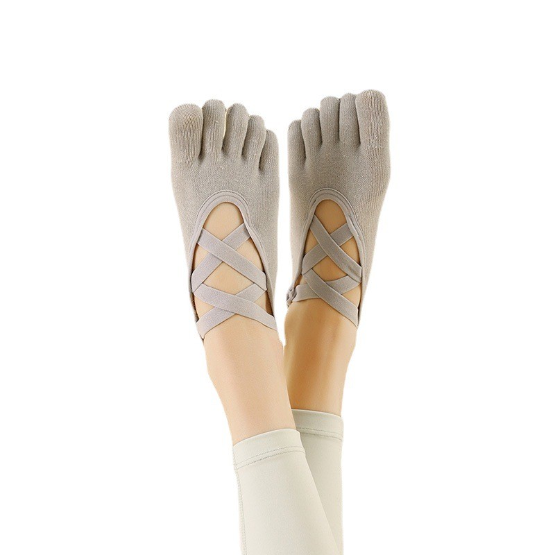 Phụ Nữ Chống Trơn Trượt Cross Thể Thao Tất Năm Ngón Chân Nữ Thể Thao Yoga Pilates 5 Ngón Tất