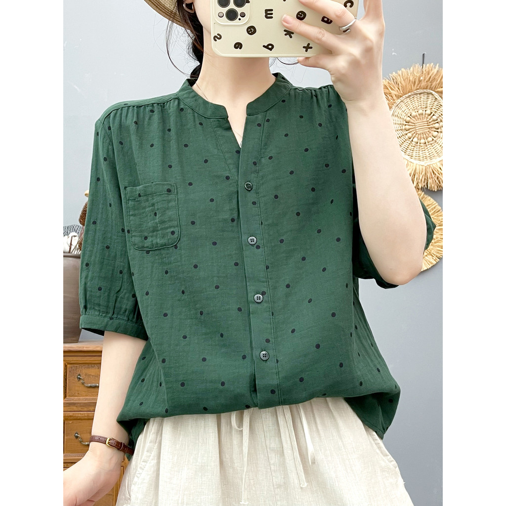[Hàng có sẵn] Áo sơ mi nữ Cotton cao cấp mềm mại thân thiện với da