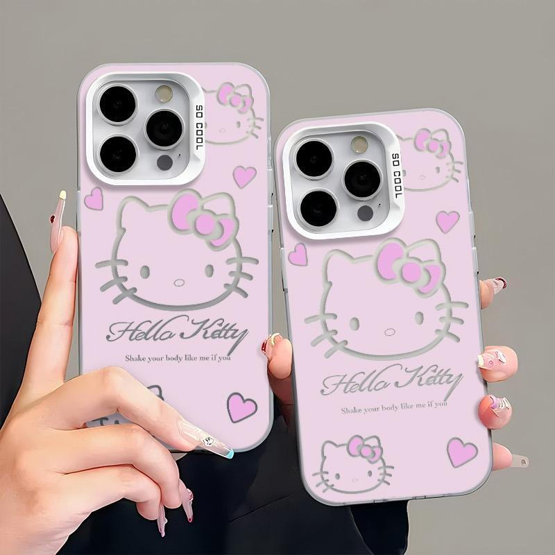 Ốp lưng Kitty hồng nhiều màu, chất liệu da PU bền đẹp chống sốc tốt Bảo Vệ Camera Cấp iPhone 17/16/15/14/13/12/11/X Max